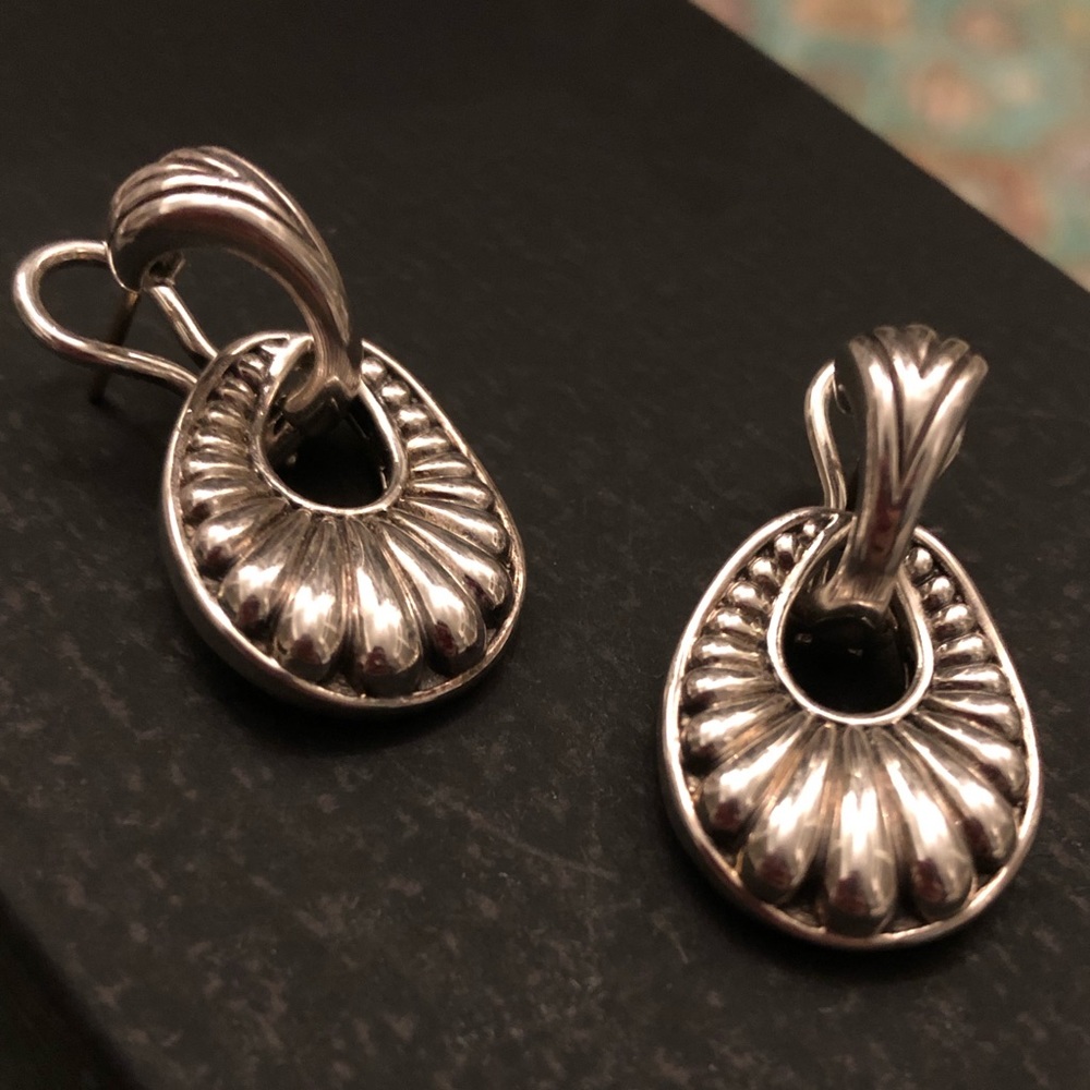 LAGOS Fluted Oval Door Knocker Earrings